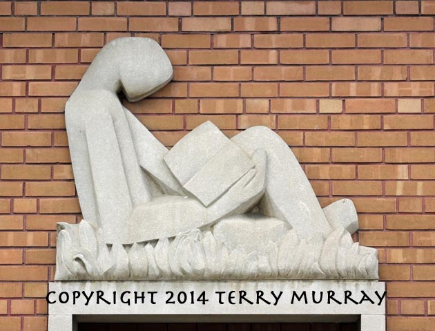 Long Branch branch of the Toronto Public Library - sculpture attributed to E.B. Cox